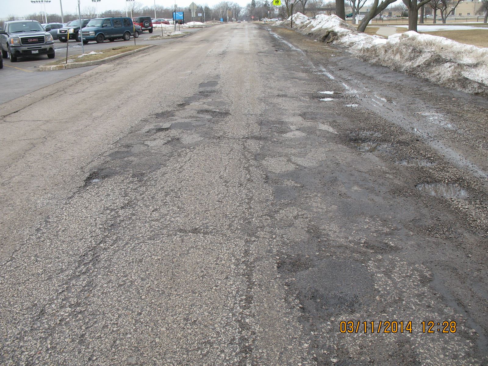Cracked and Potholed Street